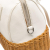 Miu Miu B Miu Miu White with Brown Calf Leather Wicker Trimmed Top Handle Bag Italy