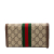 Gucci B Gucci Brown Coated Canvas Fabric GG Supreme Web Ophidia Continental Wallet Italy