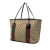 Gucci B Gucci Brown Beige Canvas Fabric GG Web Jolie Tote Italy
