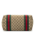 Gucci B Gucci Brown Beige Canvas Fabric GG Web Jolie Tote Italy