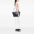 Prada B Prada Blue Navy Calf Leather Glace Sound Lock Satchel Italy