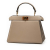 Fendi AB Fendi Brown Beige Calf Leather Petite Peekaboo ISeeU Satchel Italy