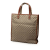 Gucci B Gucci Brown Beige Coated Canvas Fabric GG Supreme Web Tote Italy