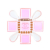 Chanel AB Chanel Pink Resin Plastic Maltese Cross Brooch Italy