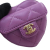 Chanel AB Chanel Purple Lambskin Leather Leather Lambskin CC in Love Heart Necklace Bag France