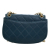 Chanel B Chanel Blue Peacock Calf Leather Mini Quilted skin Underline Flap Italy