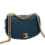 Chanel B Chanel Blue Peacock Calf Leather Mini Quilted skin Underline Flap Italy