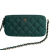 Chanel Phone Holder Mini Fabric Quilted Clutch Green
