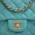Chanel AB Chanel Blue Peacock Lambskin Leather Leather Mini Square Classic Lambskin Single Flap Italy