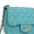 Chanel AB Chanel Blue Peacock Lambskin Leather Leather Mini Square Classic Lambskin Single Flap Italy