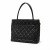 Chanel Vintage Medallion Caviar Leather Quilted Tote Handbag Black