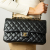 Chanel Classic Double Flap Medium Caviar Leather Matelassè Shoulder Bag Black