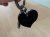 Prada Glänzender schwarzer Herz-Taschenanhänger!