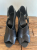 Hermès Hermes Calfskin Leather Criss Cross Block Platform Sandals