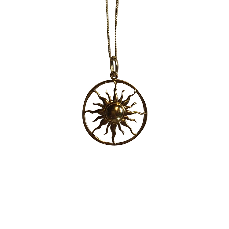 Thomas Sabo Yellow gold plated Sun Pendant & 90cm Round Belcher Chain