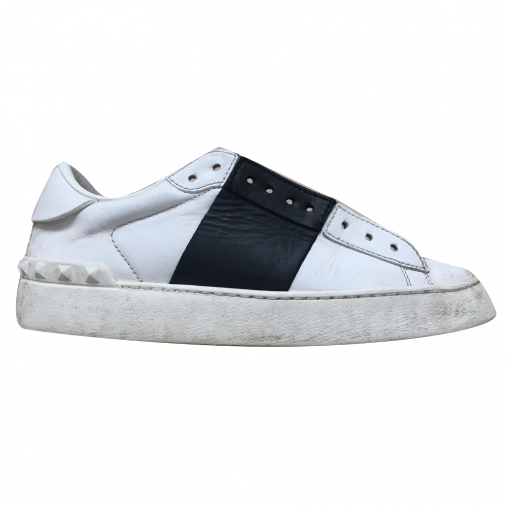 valentino open leather sneakers