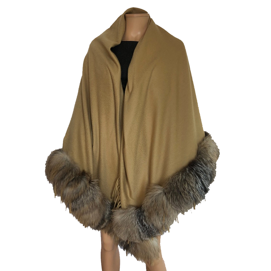 Fendi Cashmere and Vintage fur cape