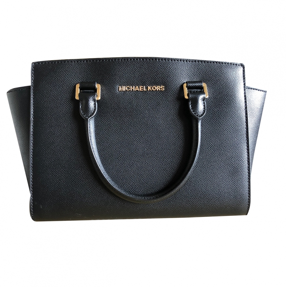 Michael Kors schwarz genarbte Ledertasche mittlere Größe neues Modell Selma