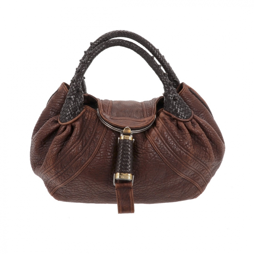 Fendi Spy in brown aged leather