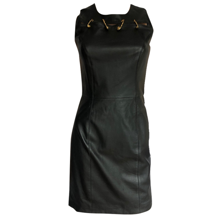 Versace Leather dress with gold pins