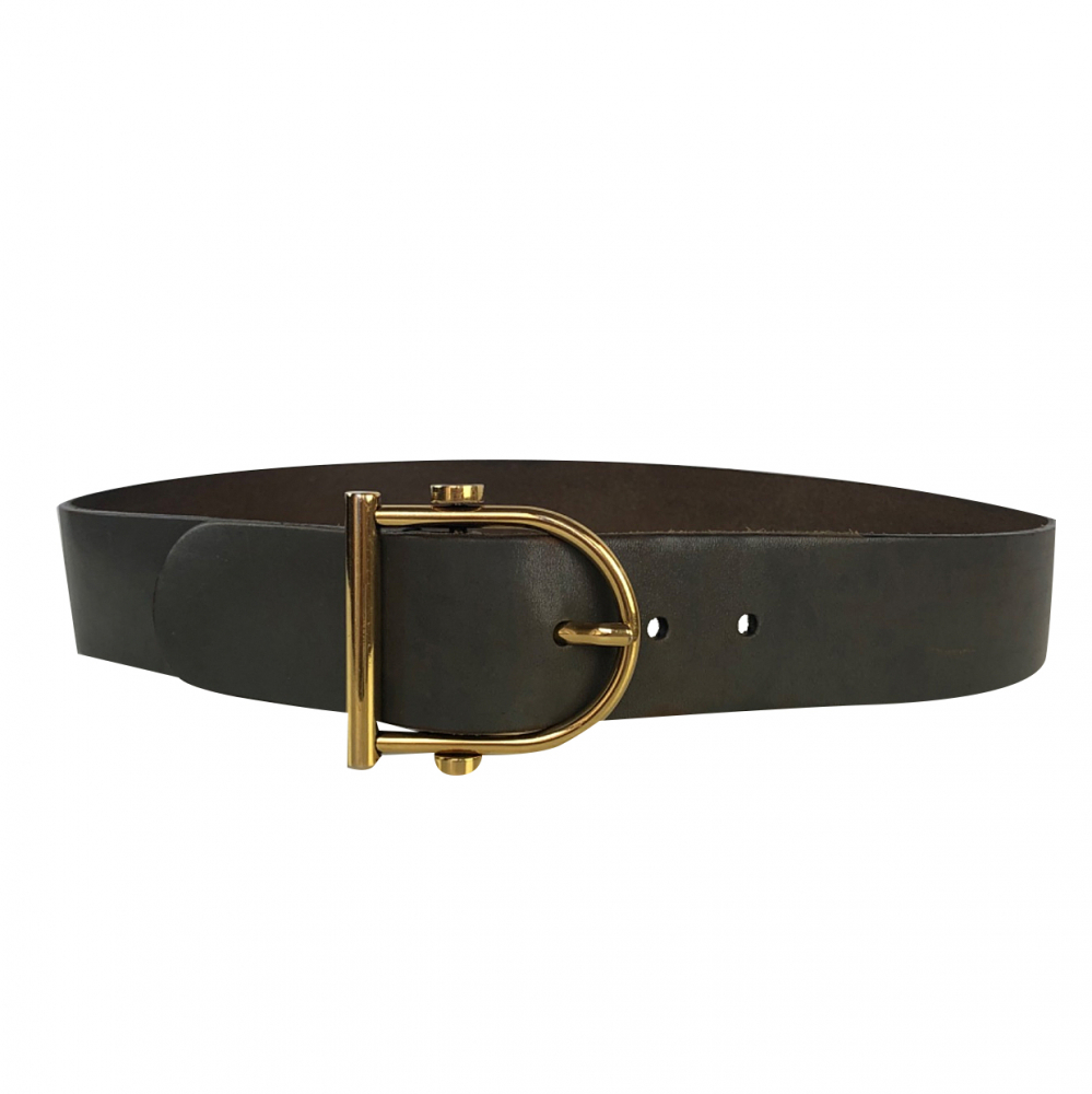 Gucci Grey belt with gold buckle