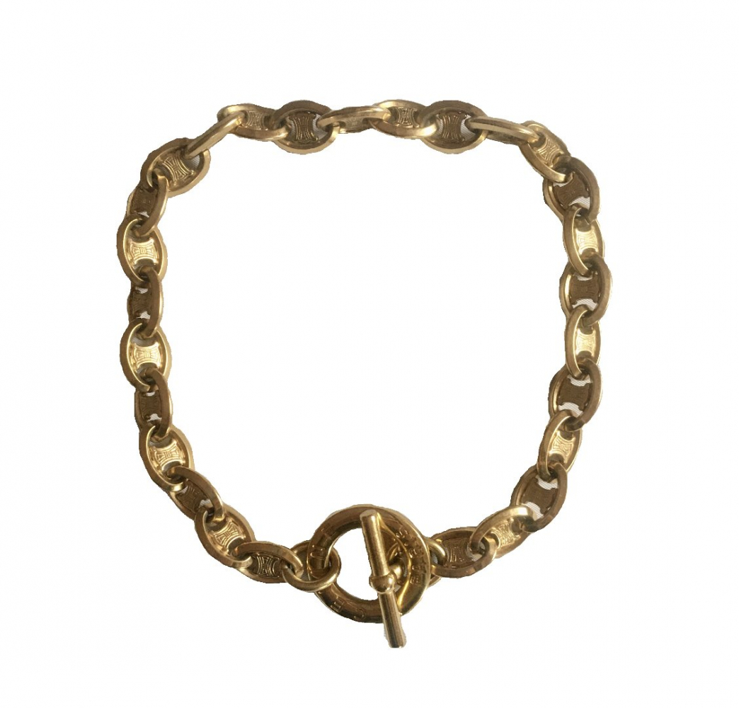 Celine Oval Gold Vintage 90s Choker Chain