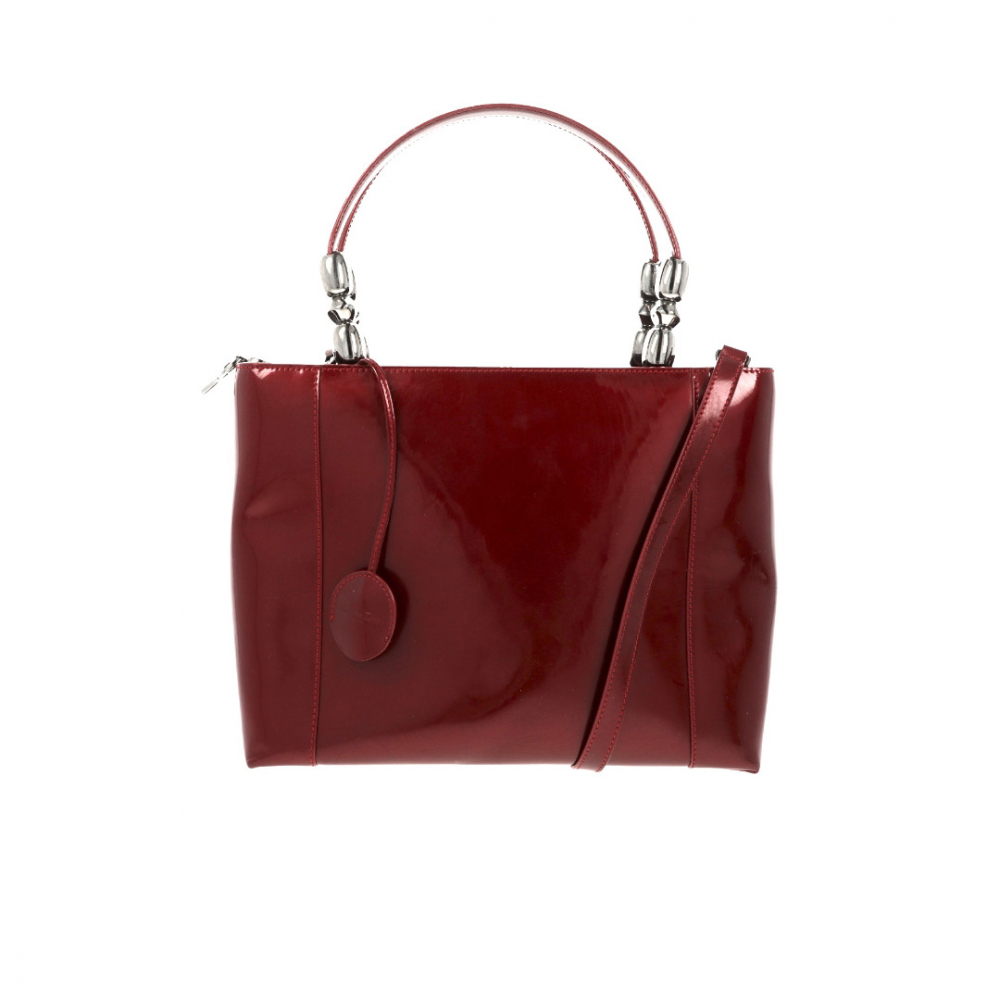 Christian Dior handbag in bordeaux enamelled leather