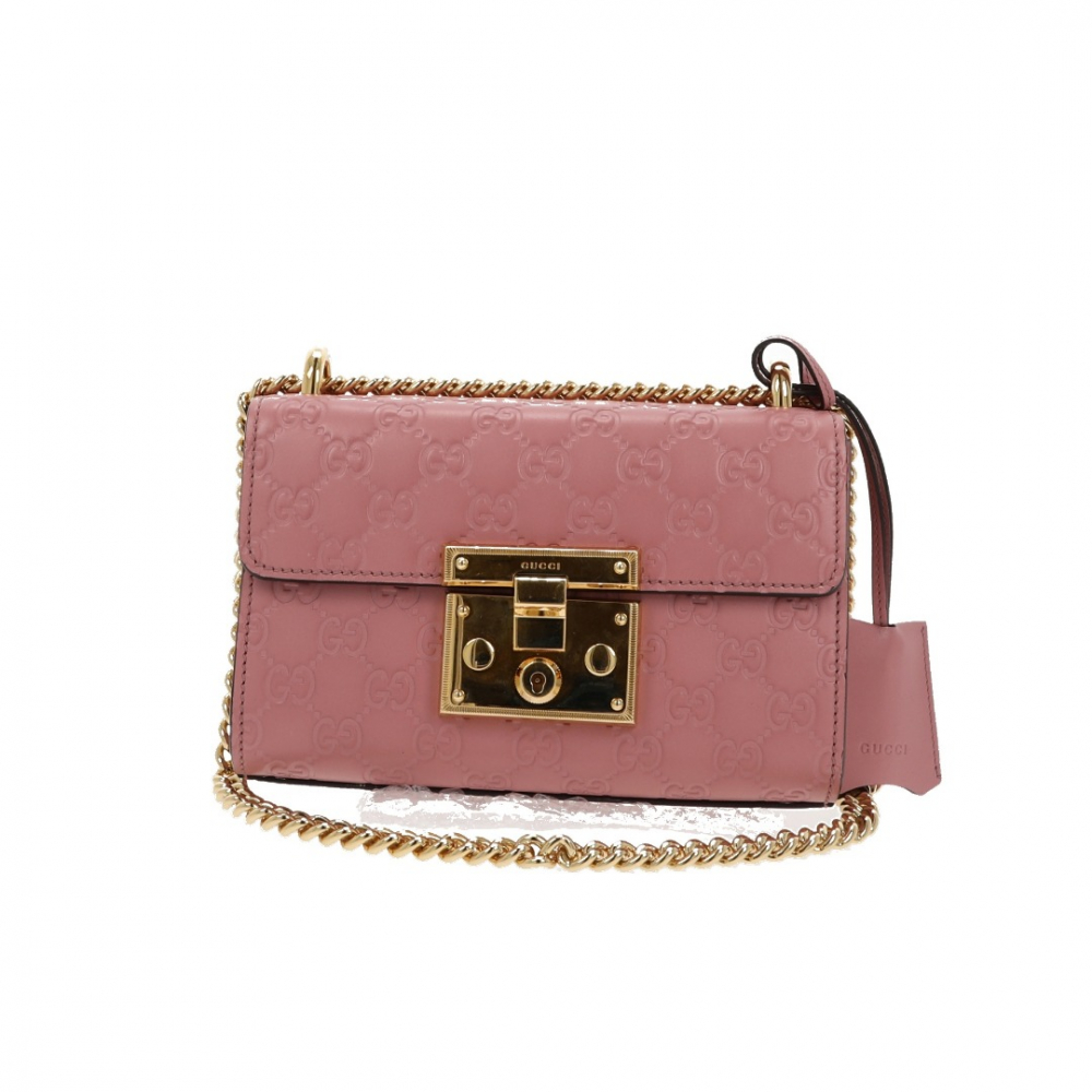 Cadenas petit sac à bandoulière en cuir gaufré Gucci