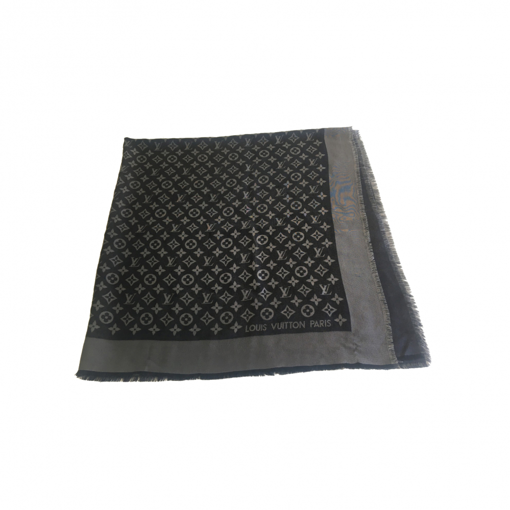 Louis Vuitton Châle monogram Shine Noir/argent