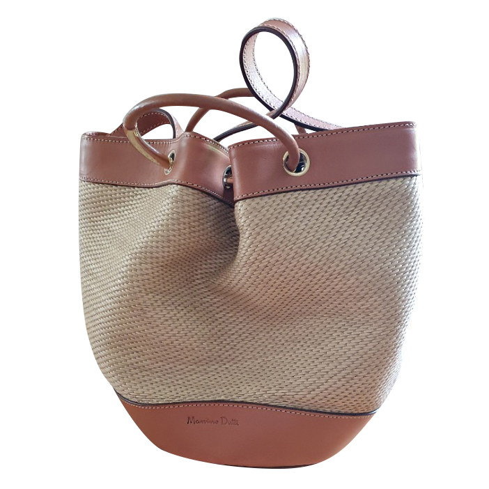 Leather and raffia seal bag Massimo Dutti MyPrivateDressing