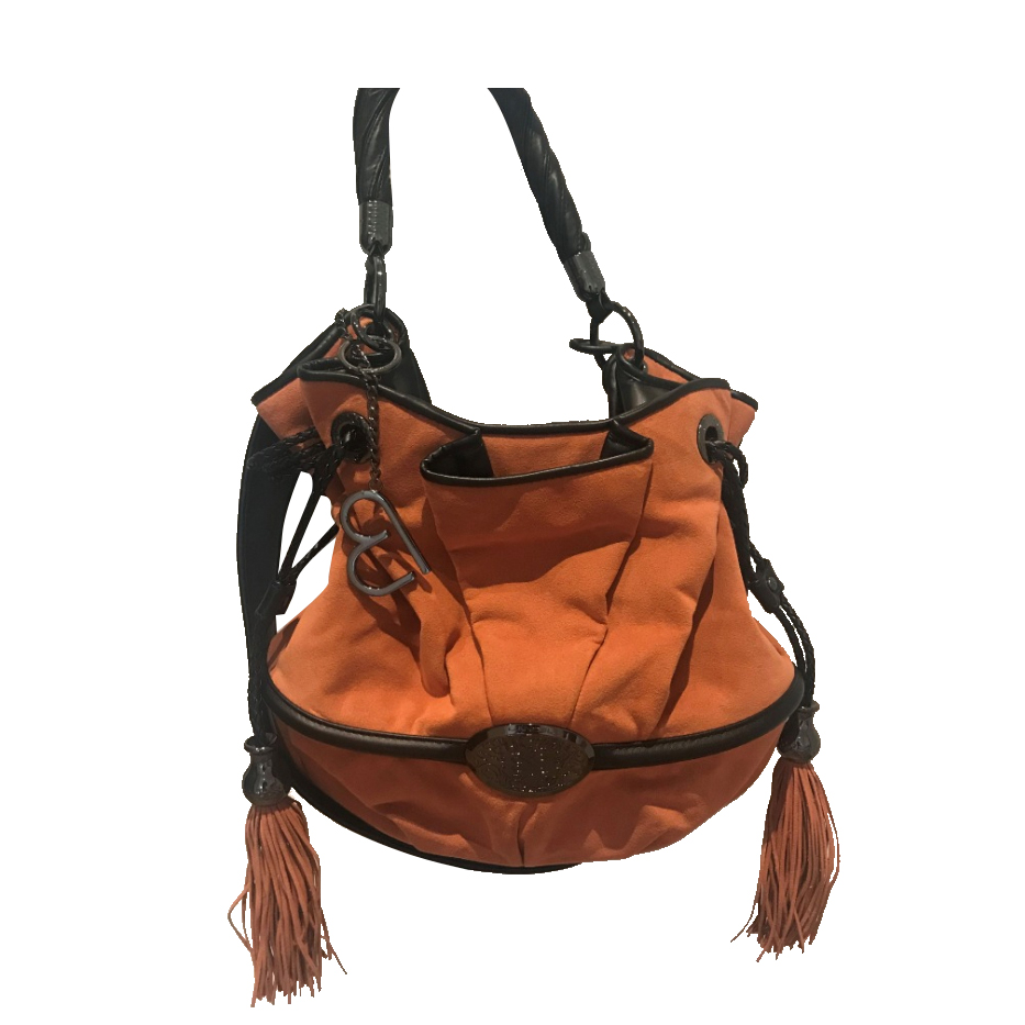 Lancel Brigitte Bardot bb tote Tasche aus orangem Wildleder