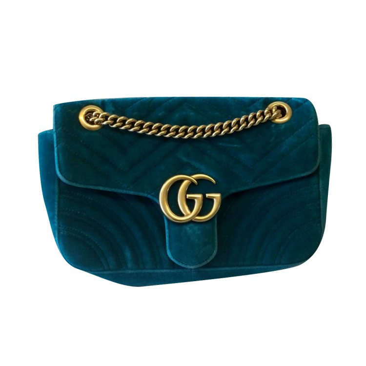 Velvet shoulder bag GG Marmont - Gucci 