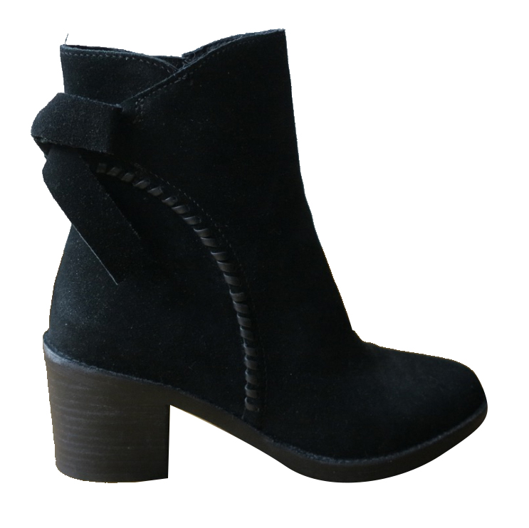UGG  Boots Fraise Whipstitch Black Bow Zip Up Ankle Booties