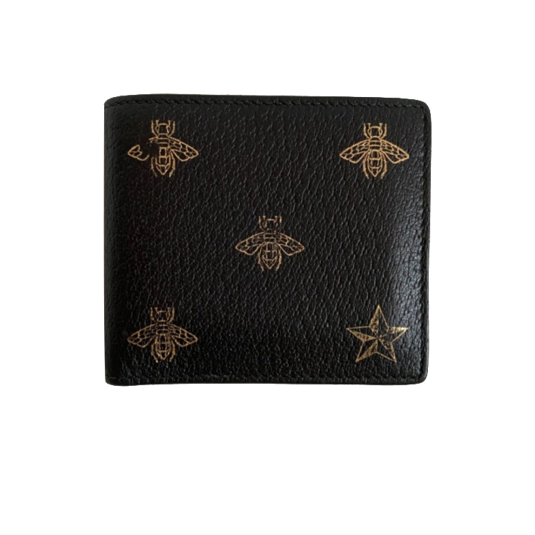 Gucci Bee Star Leder-Doppelfaltbörse AW20