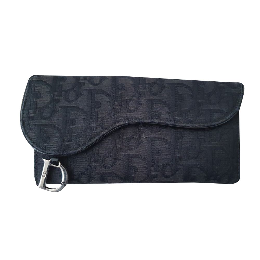 Christian Dior Portefeuille en toile de selle Dior