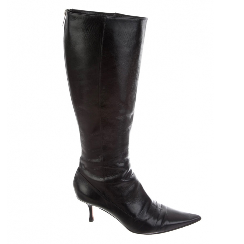 Jimmy Choo Black Leather sexy boots by Jimmy Choo size 39.5
