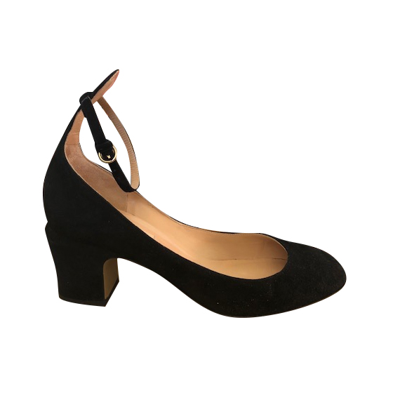 Valentino Tango Ankle Strap Suede Heels