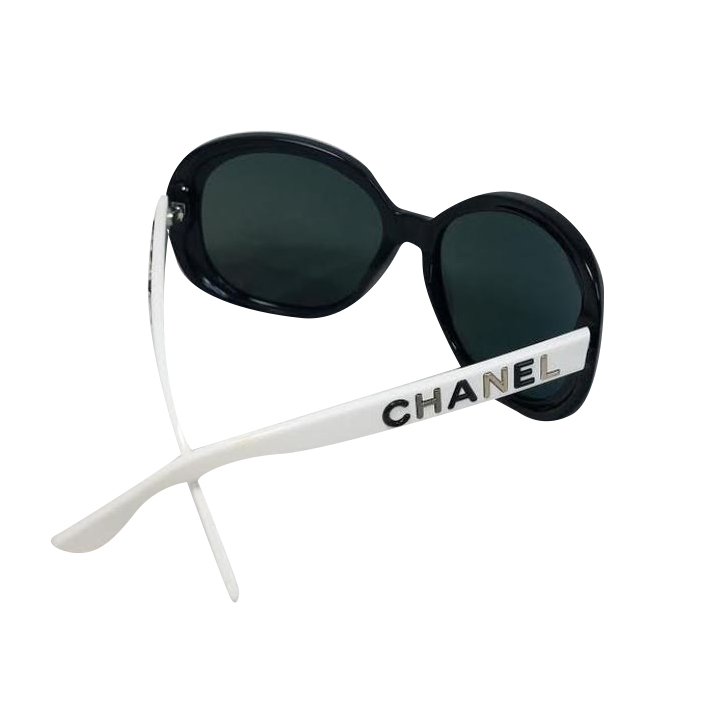 Chanel Schwarz und weiß Frame steht selten 5138 C1069/3f Sonnenbrille