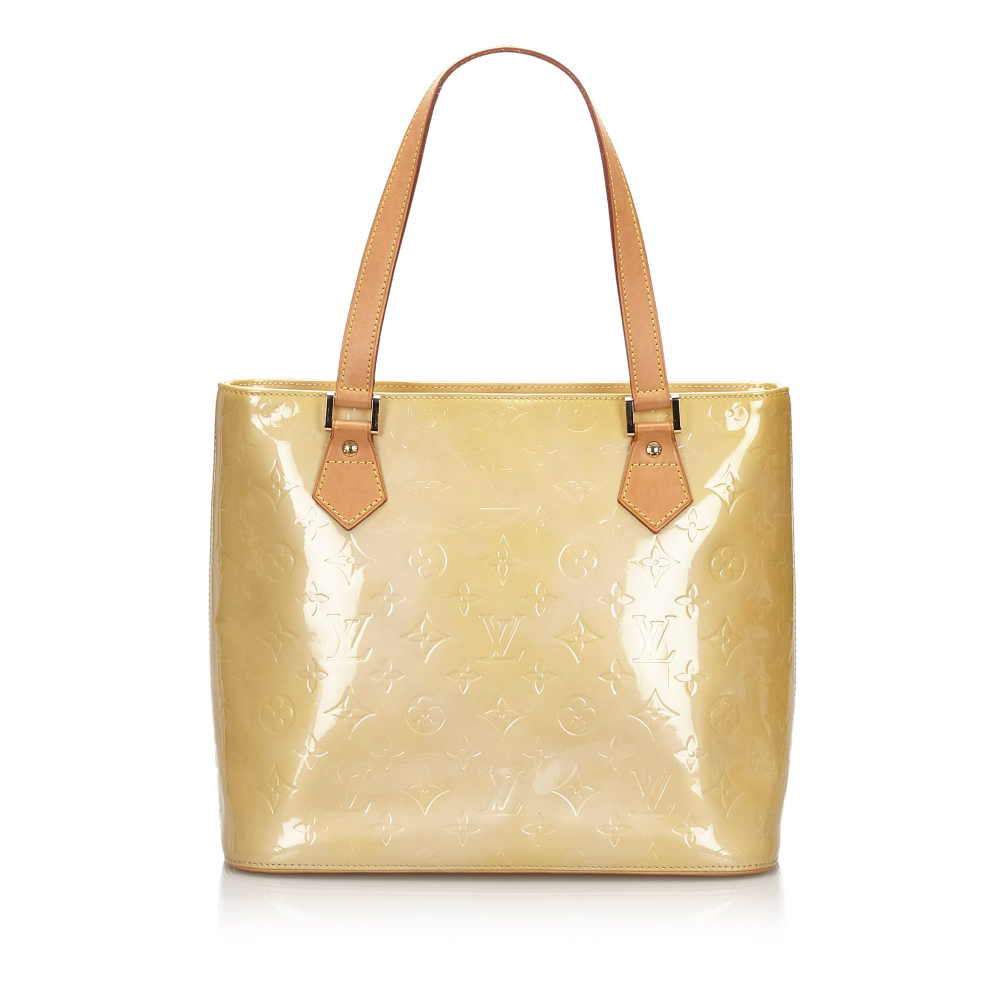 Louis Vuitton AB Louis Vuitton Yellow with Brown Beige Vernis Leather Leather Vernis Houston France