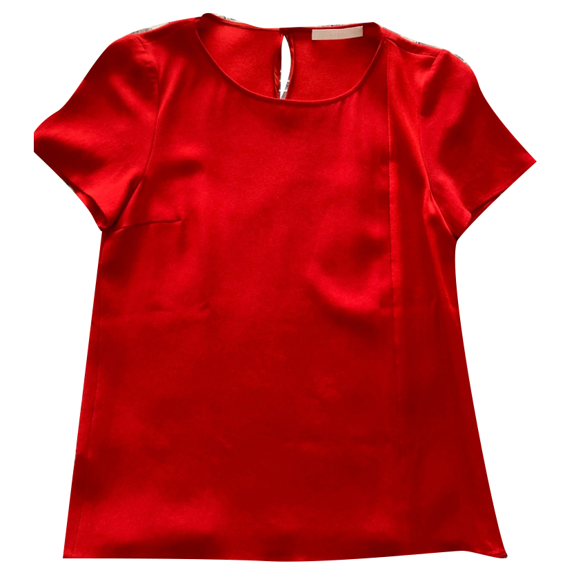 Hugo Boss Rote Seidenbluse