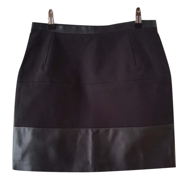 Sandro New skirt in cotton and leather