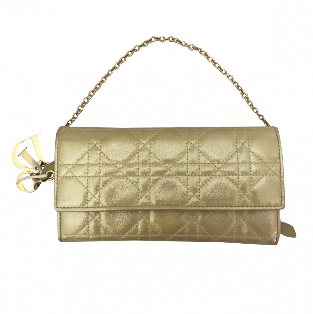 New with box Lady Dior Beige Argent Wallet on Chain Christian