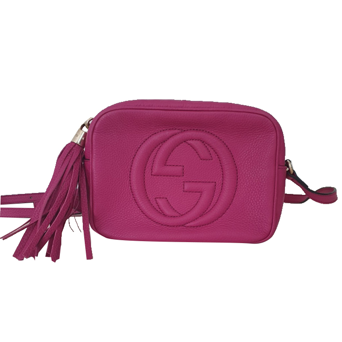 Gucci Sac à bandoulière en cuir rose fushia
