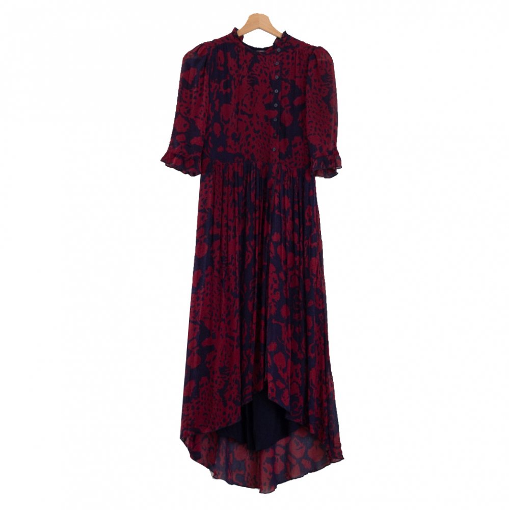 ba&sh Baleares Kleid mit Marinemuster