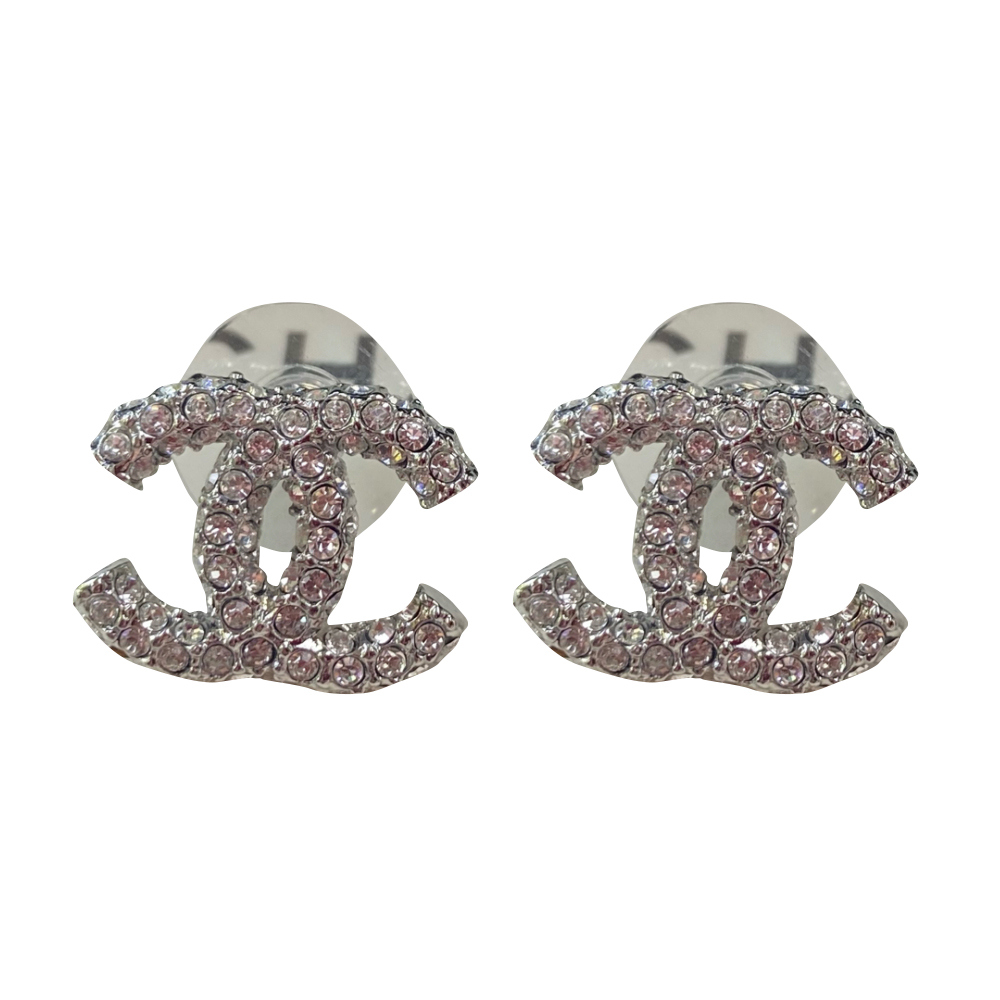 Chanel Silber und Kristall-Ohrringe