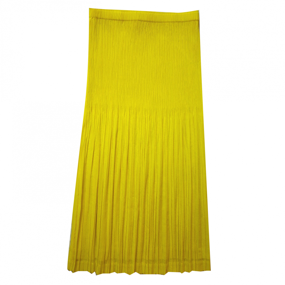 Issey Miyake Yellow pleated skirt if95-fg202