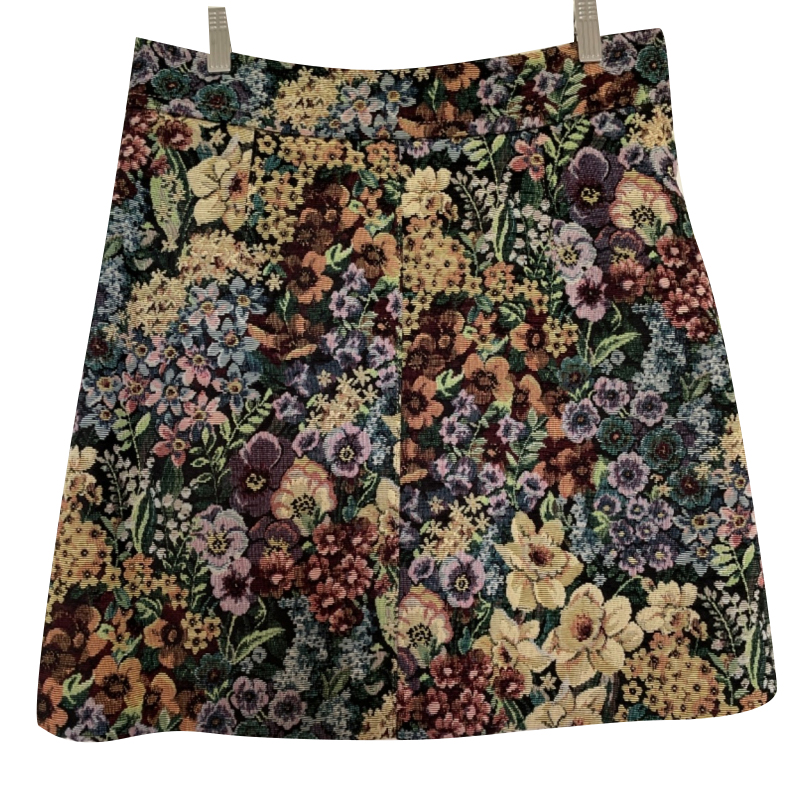 Sandro Mini-jupe à fleurs en jacquard noir