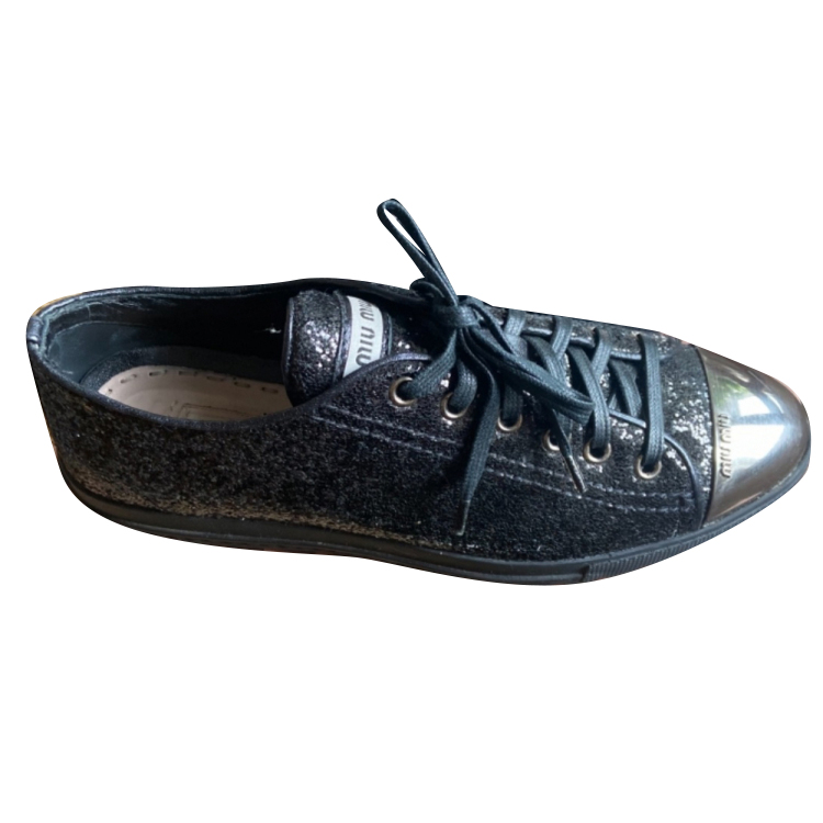 Miu Miu Black glitter sneakers