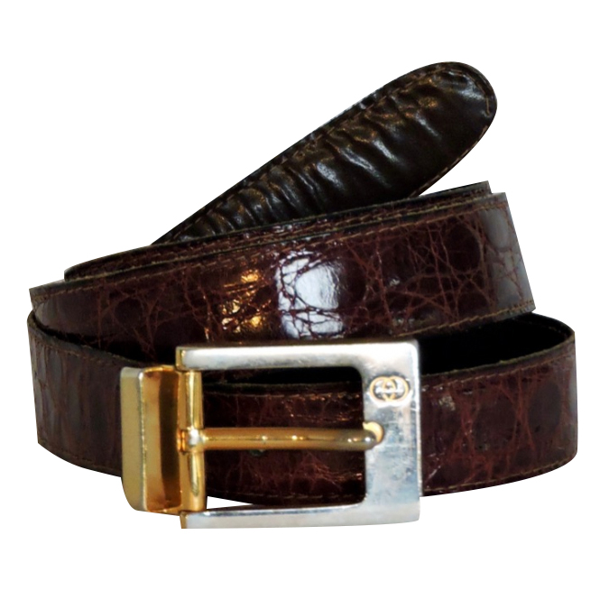 Gucci vintage crocodile leather belt