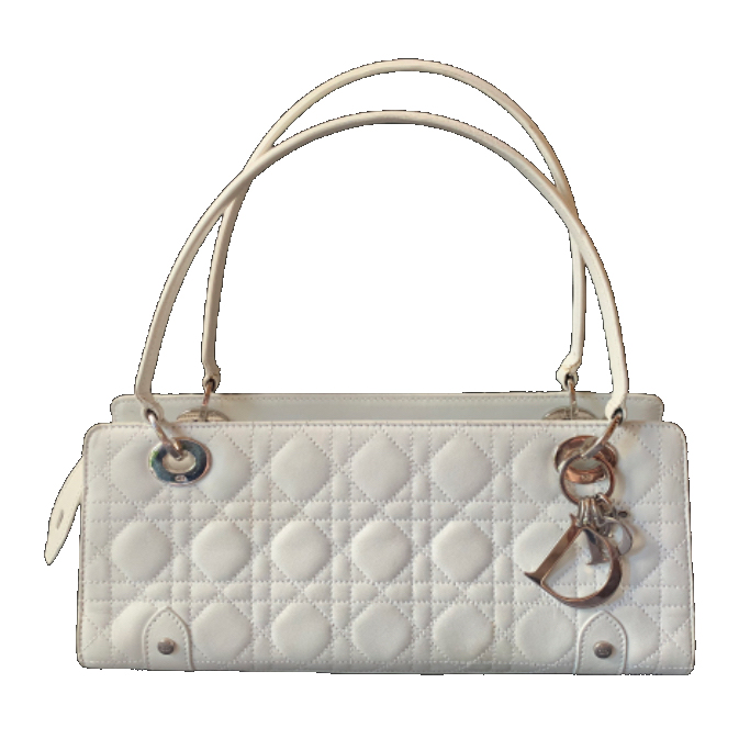 Christian Dior Lady Dior Cuir Blanc -Avec Certificat ❤️